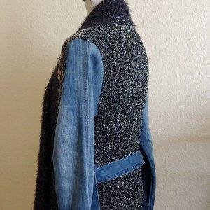 Desigual Denim & Knit Jacket Size S Denim Belt
